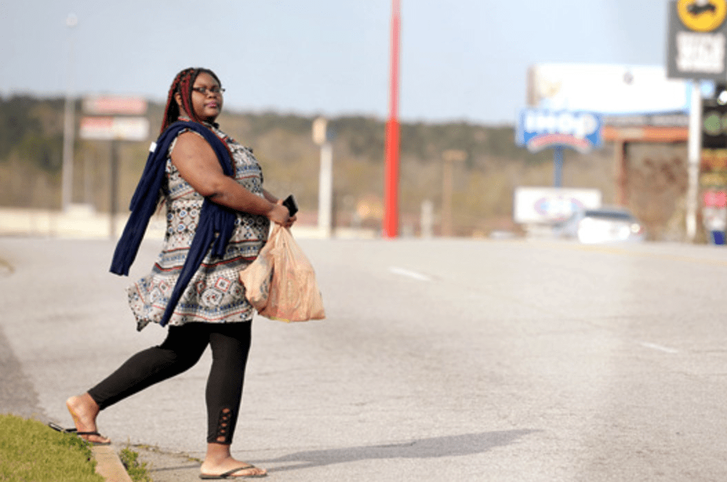 Walking to the shops